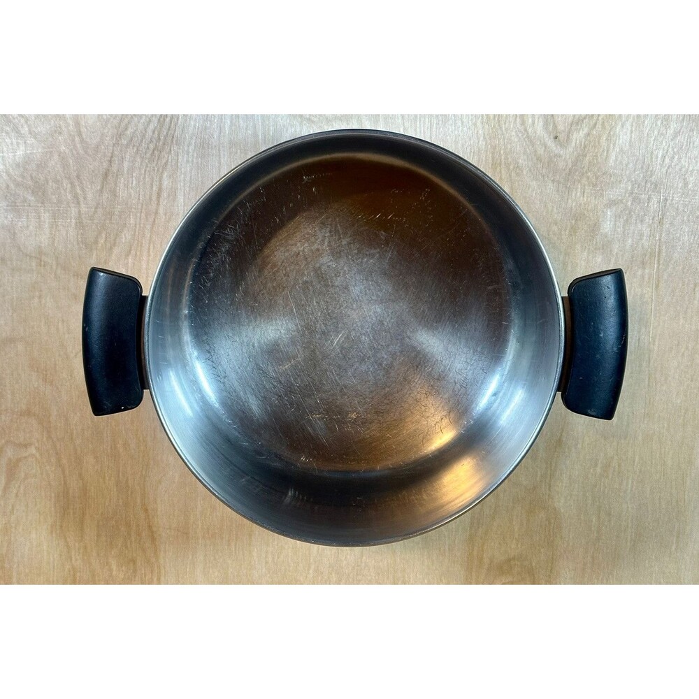 Vintage REVERE WARE 4.5 Quart Qt Copper Bottom Stock Pot 1801 With Lid - Picture 2 of 6